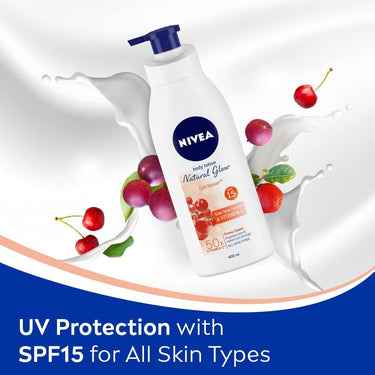 NIVEA Natural Glow Even Tone 400ml Body Lotion | 40 X Vitamin C & UV Protect for Summer Protection and Hydration |With Camu Camu & Acerola Cherry Extracts | For All Skin Types